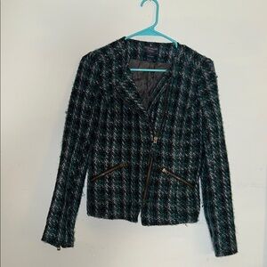 Lucky Brand Plaid Jacket - Green and Black